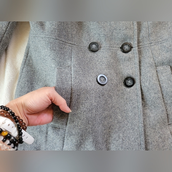 Mario De Pinto | MDP | Chic Gray VTG Double-Breasted Wool Blend Peacoat - Picture 7 of 12